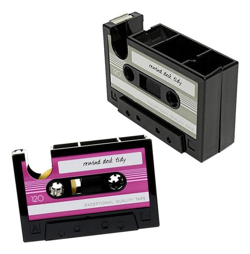 2x Dispensador De Cinta De Cassette Vintage Porta Bolígrafo