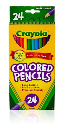 Lápices De Color Crayola Largos X 24 Colores Ideal Dibujo 