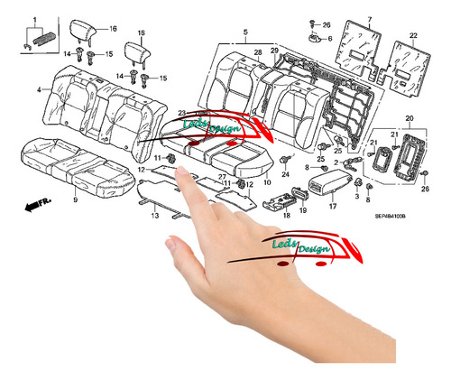 Presilha Assento Banco Traseiro Honda New Civic 2007/2012