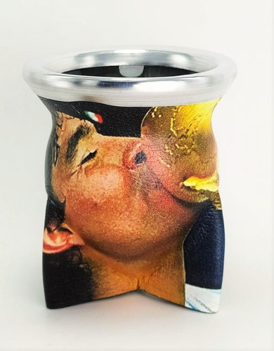 Imagen 1 de 2 de Venta Mate Vidrio Forrado Cuero De Maradona#6 - Plaza Store
