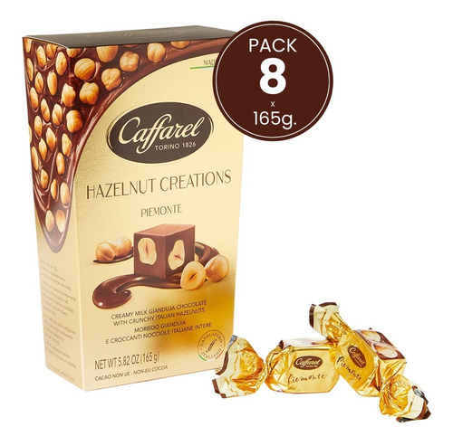 Chocolate Caffarel Piemonte Avellanas Pack X 8 X 165g. 