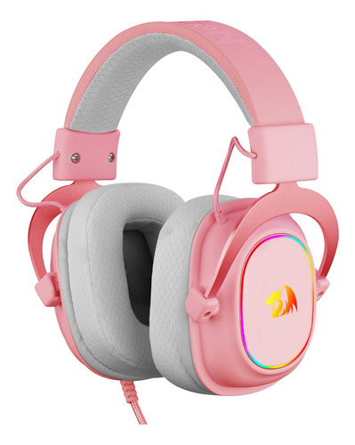 Headset Gamer Redragon Zeus X Rosa Rgb Rosa