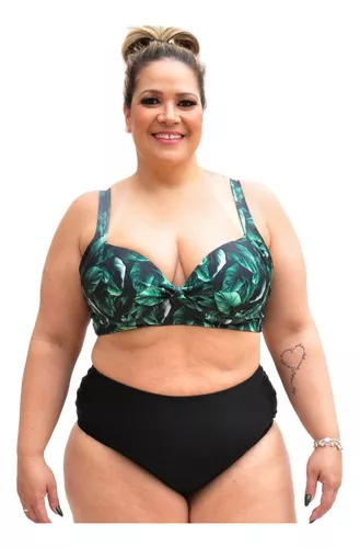 Tipo Carta Desportivo Conjunto de Biquíni Plus Size