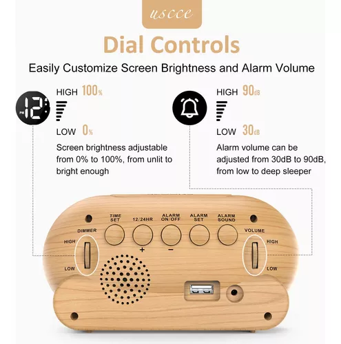  uscce Radio reloj despertador para dormitorio, 0-100