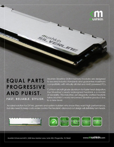 Mushkin Silverline Series - Ddr4 Desktop Dram - 16gb (2x8...