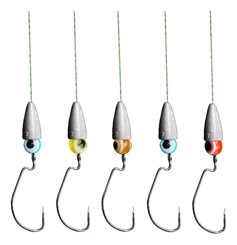 Hooks Rigged Line Kit Texas Riggs Para Pesca Con Pesas De Lu