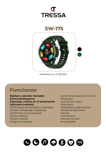 Reloj Smartwatch Tressa Sw-175 - Android - Ios -
