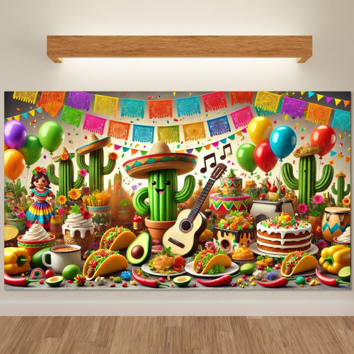 Photocall Mexicano Backdrop Para Fiesta Temática 320x200