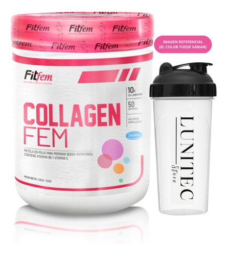 Colágeno Fitfem Collagen Fem 500g Fruit Punch + Shaker