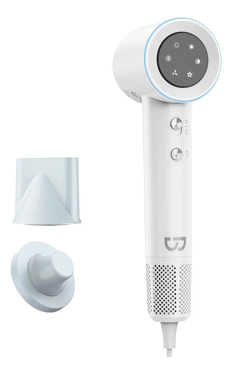 Secador De Cabelo Iônico Silencioso Digital Termo-controle Cor Cinza