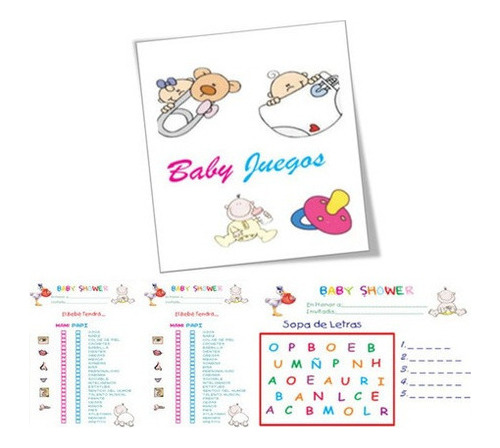 Loteria Para Baby Shower Juegos Kit Imprimible. Hermoso!