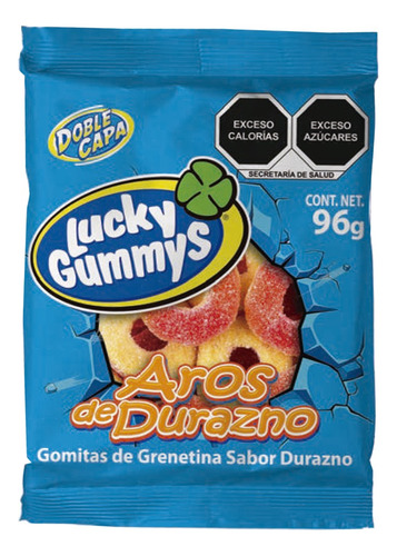 Lucky Gummys Aros De Durazno 96g