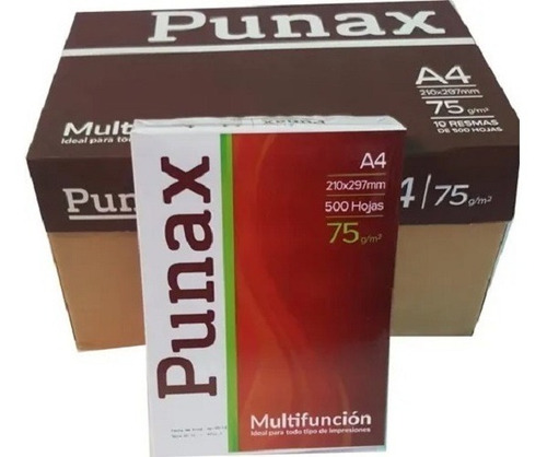 Papel A4 Multifunción X 10 Resmas Ledesma Punax 75grs Color Blanco
