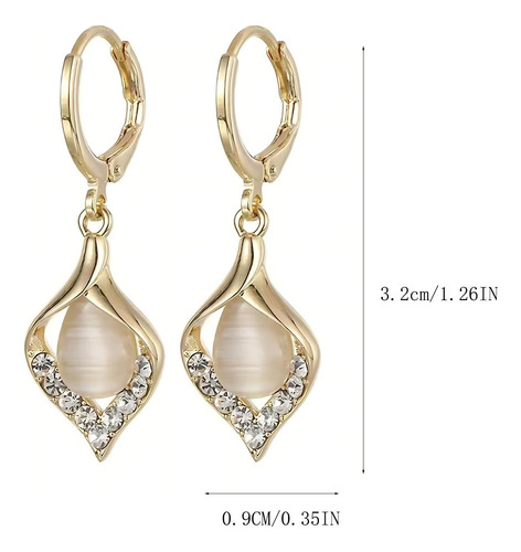 Pendientes En Forma De L Con Forma De Gota De Perlas Platead