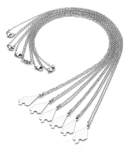 ` Collar Con Colgante De Rompecabezas De Estrella De Acero