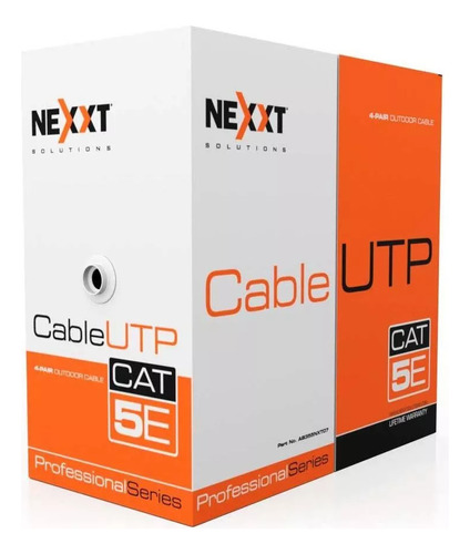 Cable De Red Utp Nexxt Cat5e Caja 305 Metros 100% Cobre Gris