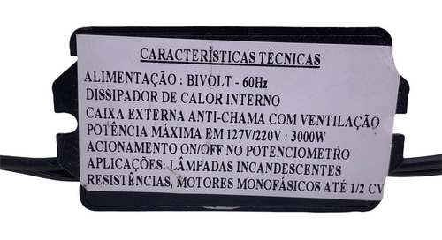 Kit Dimmer Dimer Controlador Com Rabicho E Tomada