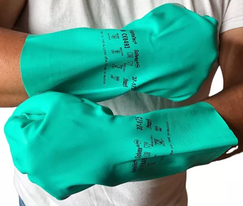 Guantes limpieza nitrilo verde chicos