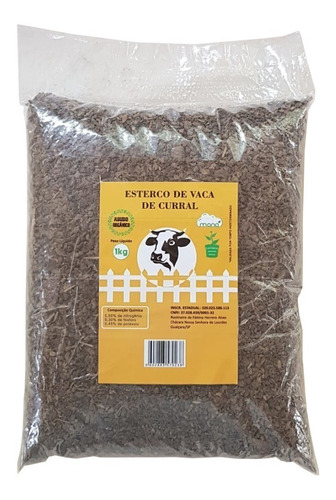 Adubo Orgânico De Vaca 01 Kg Esterco Natural - De Curral