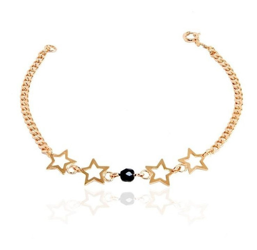 Pulsera Cuatro Estrellas Enchapado En Oro 18k