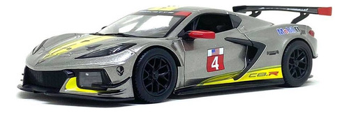 Miniatura Chevrolet Corvette C8r 6.2l V8 2020 1:24 Burago Cor Cinza