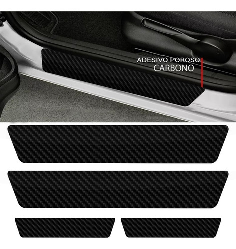 Imagem 1 de 1 de Kit Adesivo Protetor Fibra Carbono De Porta Chevrolet S10