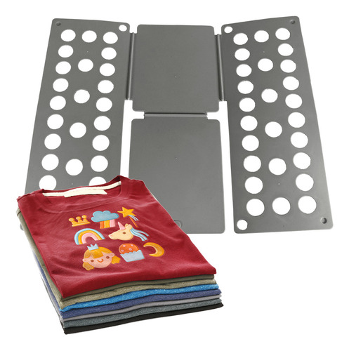 Tabla Doblador Plegable Manual para Ordenar Camisetas Diler Tablero de Plástico W-EYFH537 color gris