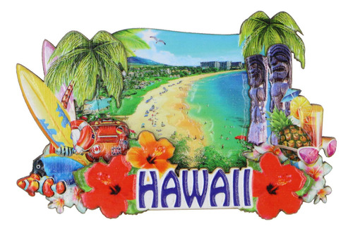 Recuerdo Iman 3d Hawaii Playa E Icono 4 