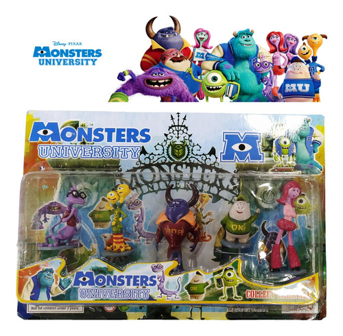 Juego 5 Figura Disney Pixar Monsters University De Colección