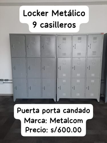 Lockers Metálico 9 Casilleros Stansa Puerta Porta Candado