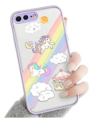 Funda Para iPhone 7 Plus/8 Plus Morado Delgado Pc Back And