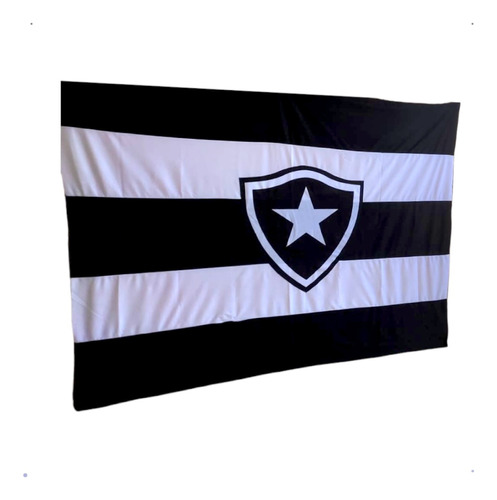 Bandeira Botafogo Grande Escudo Costurado Listrada 170 X 130