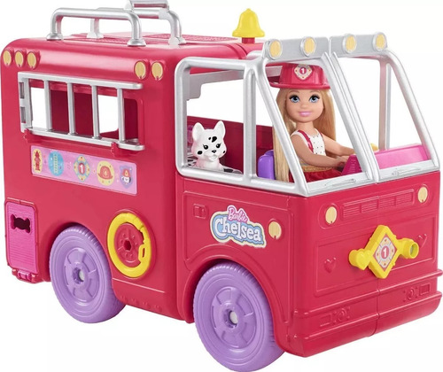 Barbie Chelsea Camion De Bomberos Con Accesorios  Y Muneca 