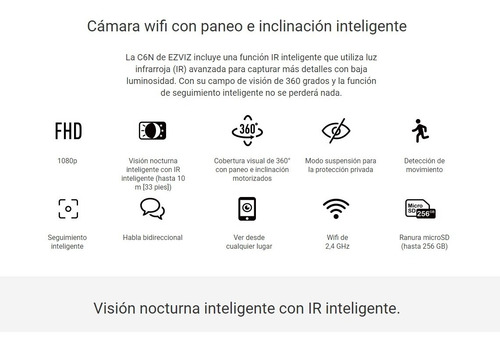 Imagen 2 de 6 de Cámara Motorizada 360 Ezviz Hikvision Ptz 1080p -electrocom-