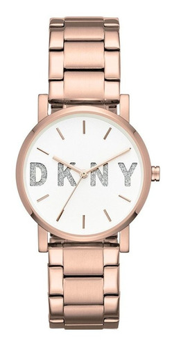 Reloj Mujer Dkny Ny2654 Cuarzo Pulso Oro Rosa En Acero