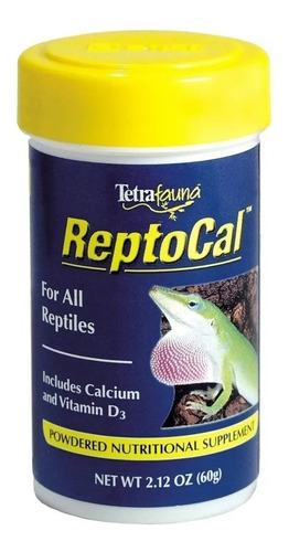 Imagen 1 de 4 de Tetra Reptocal 60g 100ml Alimento Suplemento Calcio Reptiles
