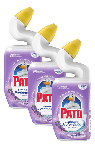 Desinfetante Pato Lavanda Limpeza Profunda Kit 3