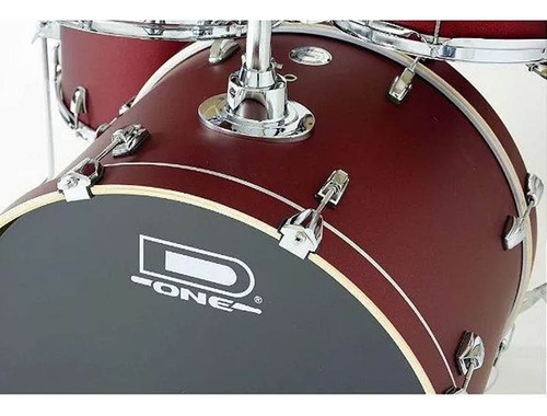 Bateria D-one Dr22 Rss Vermelha C/banco Pedal (sem Pratos)
