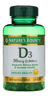 Vitamina D3 50mg(2000iu) C/ 350 Softgels Natures Bounty Eua