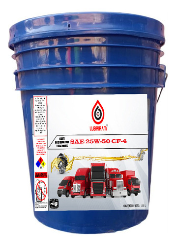 Lubricante De Motor 25w50 Ci 4 Para Diesel Y Gasolina Cubeta