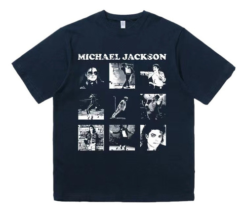 Playera Negro Oversized Micheal Jackson Manga Corta Hombre 3