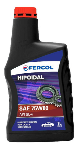 Aceite De Caja Hipoidal 75w80 Fercol Botella 1 Lt Api Gl-4