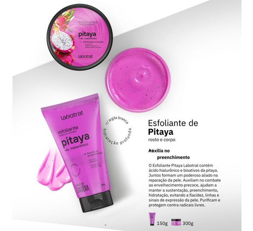 Creme Esfoliante Pitaya + Acido Hialuronico 150g Labotrat