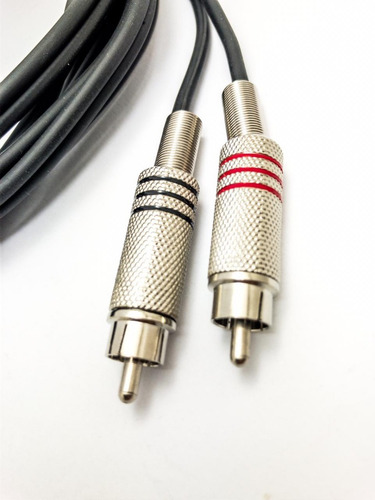 Fio Cabo Do 1 Rca Macho Em 1 P10 Macho Fg Tec 2 P10 Mono X 2 Rca Preto Do 5m