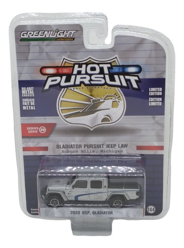 Greenlight Hot Pursuit 2020 Jeep Gladiator 1:64 Color Plateado