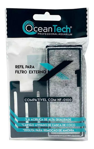 Refil Carvão Ativado E Perlon Para Filtro Ocean Tech Hf-100