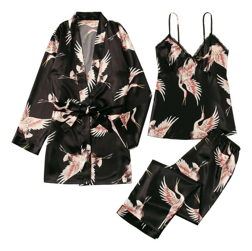 Pijama X Camisón De Seda Satinada Para Mujer Batas Y259 Unde