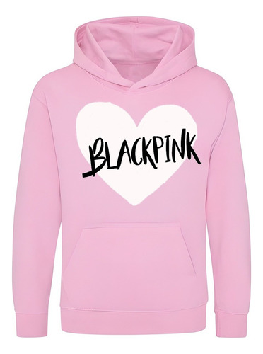 Polerón Black Pink Heart Draw Rosado K-pop Grafimax