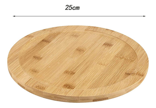 Plato Giratorio De Madera Para Presentación De Postres 25cm