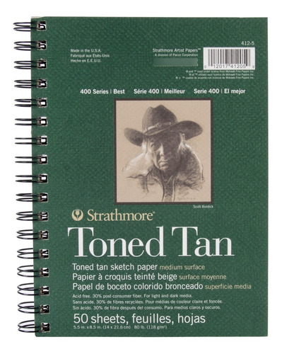 Strathmore Toned Tan Serie 400 Papel Para Bocetos